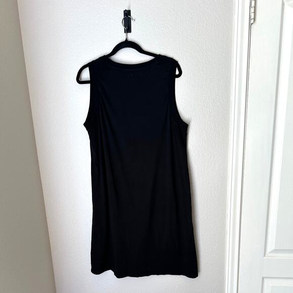 Pact 100% organic cotton vneck tshirt black tank dress, XL, sustainable, earthy - Picture 2 of 7